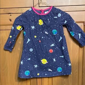Boden Kids Space Dress - Navy and Pink